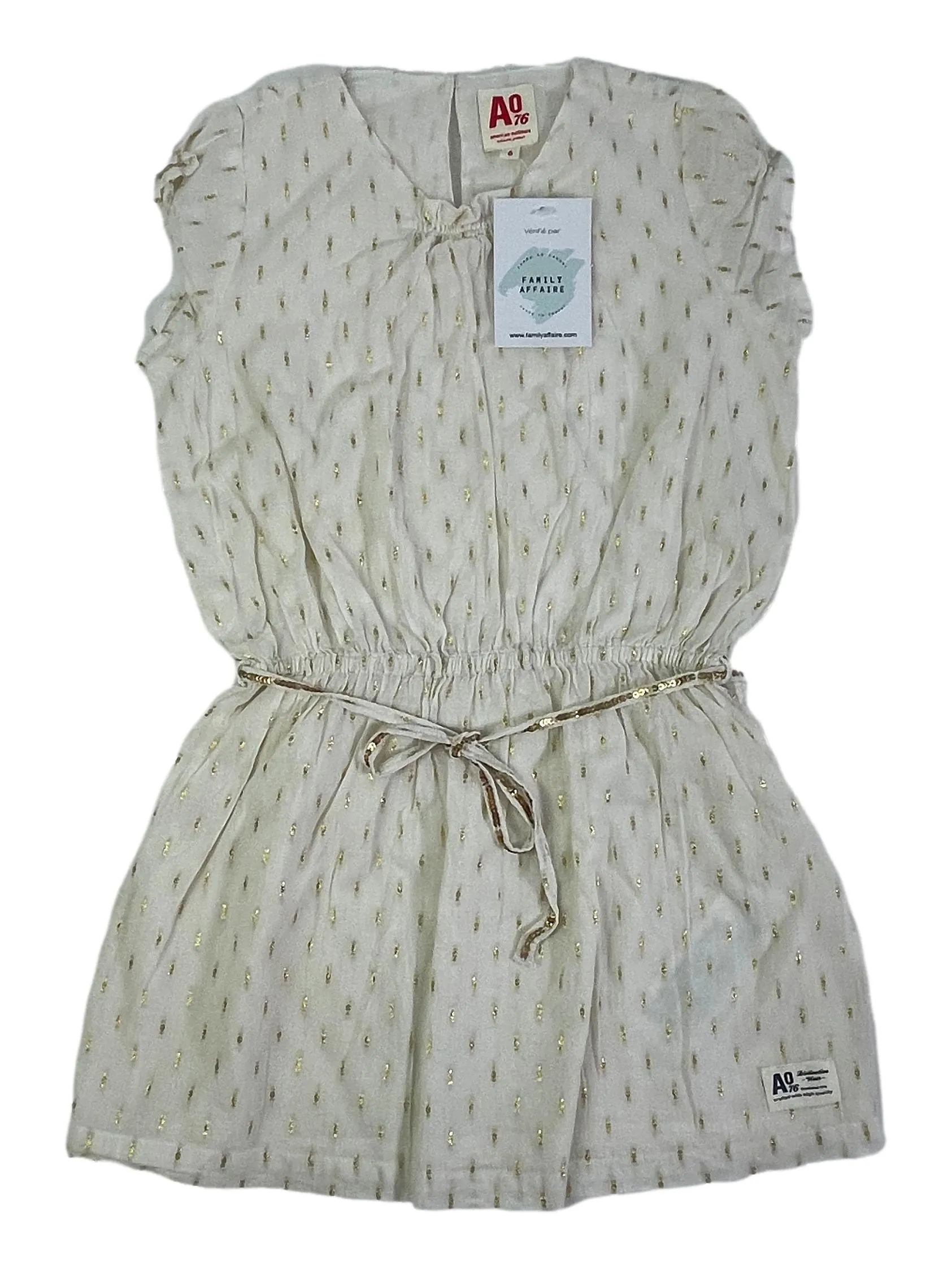 AMERICAN OUTFITTERS 6 ans robe beige et points dorés