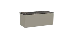 Balmani Idra meuble salle de bains suspendu 120 x 55 cm gris pierre avec Stretto tablette simple en marbre portoro gold