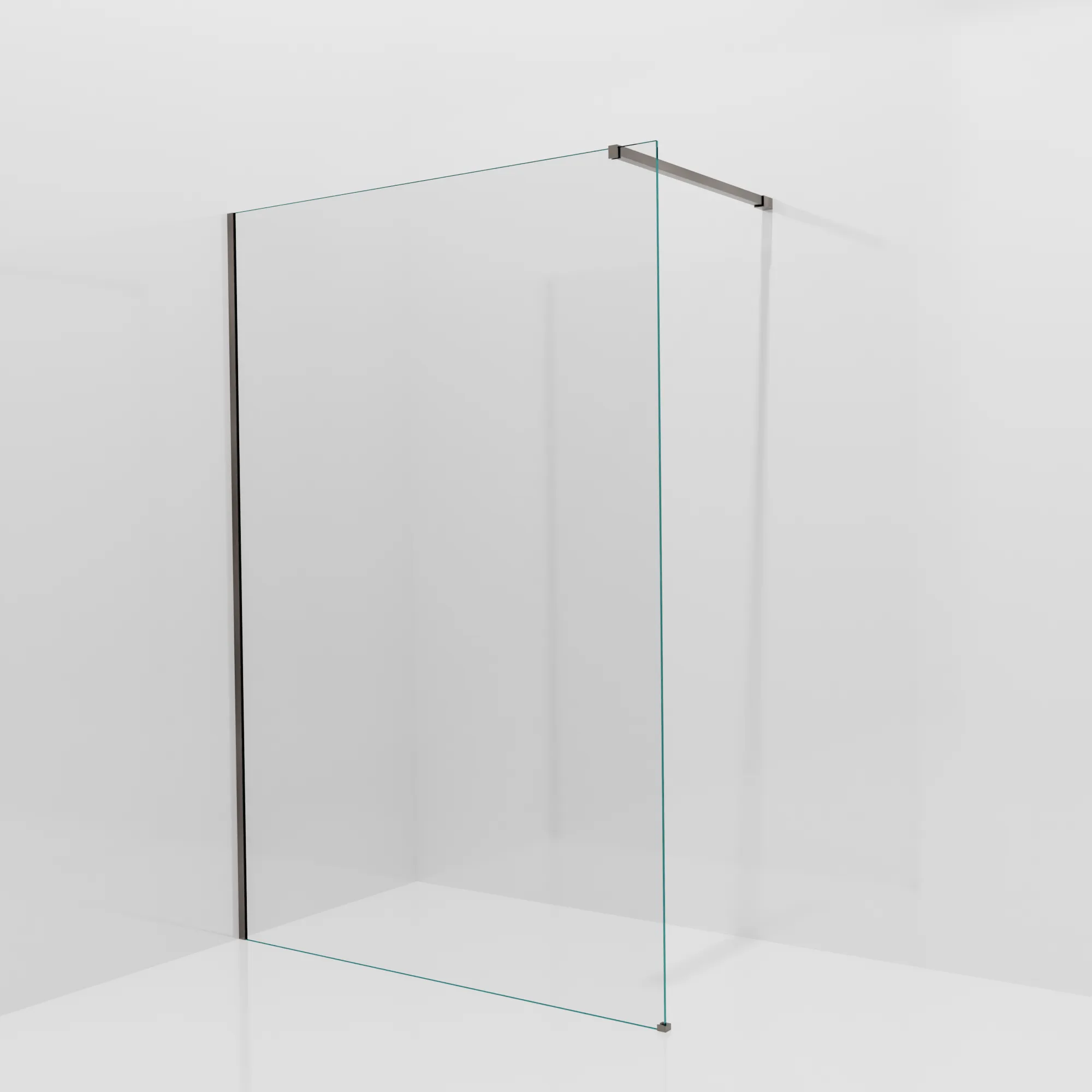 Balmani Modular douche à l'italienne: 140 x 200 cm, Verre transparent, Profil Brushed GunMetal