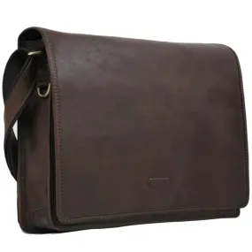 Besace homme en cuir KATANA marron foncé | Planetebag.com