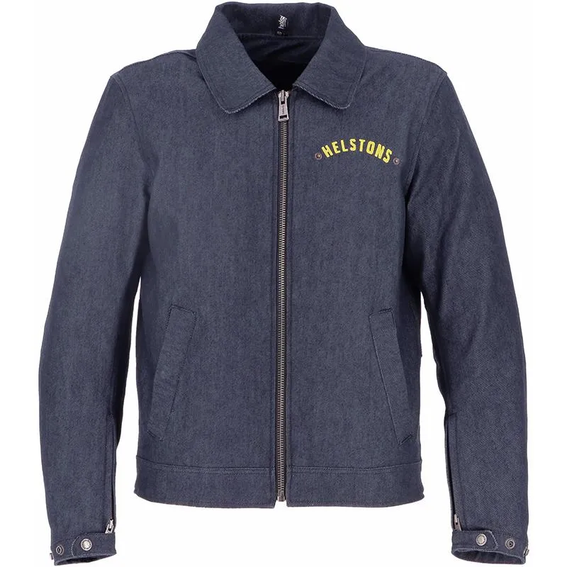 Blouson GARAGE HELSTONS bleu/jaune - MAXXESS.FR, Blouson moto textile