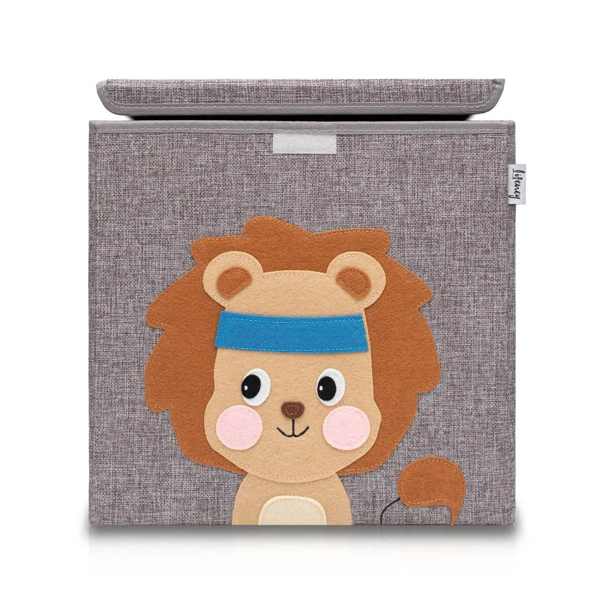 Boîte de rangement en tissu pour enfant "lion" avec couvercle, compati 