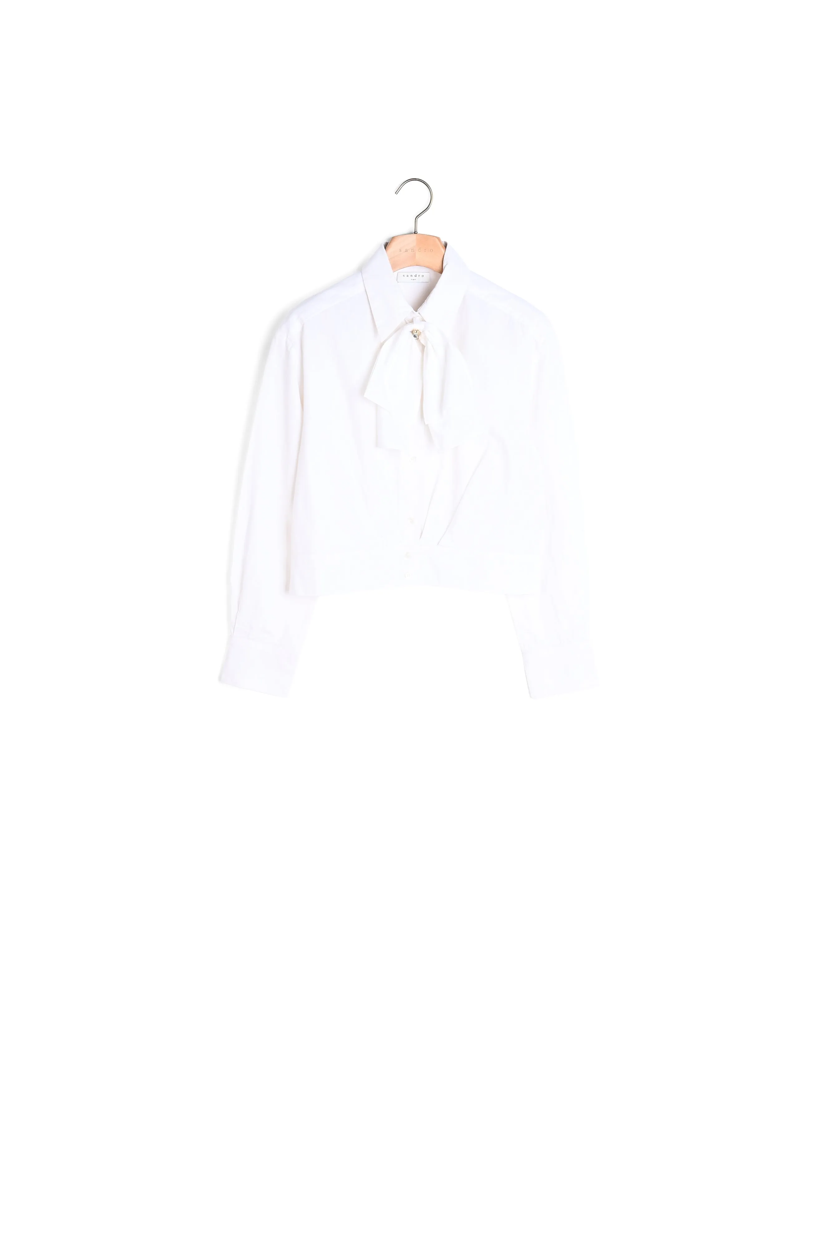 Chemise courte avec un nud amovible