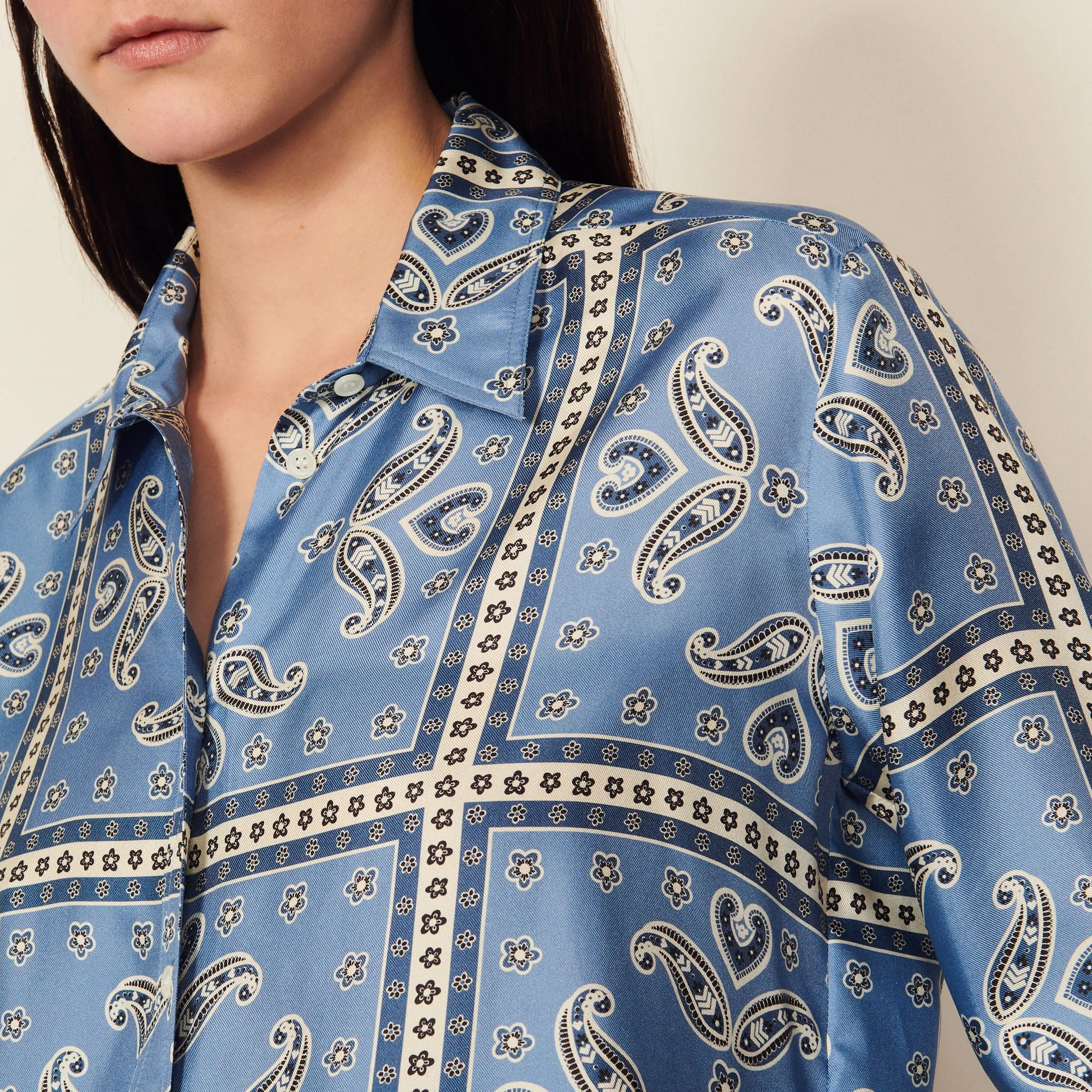 Chemise en soie imprimée