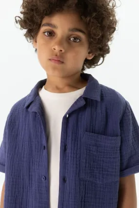 Chemise manches courtes - bleu foncé