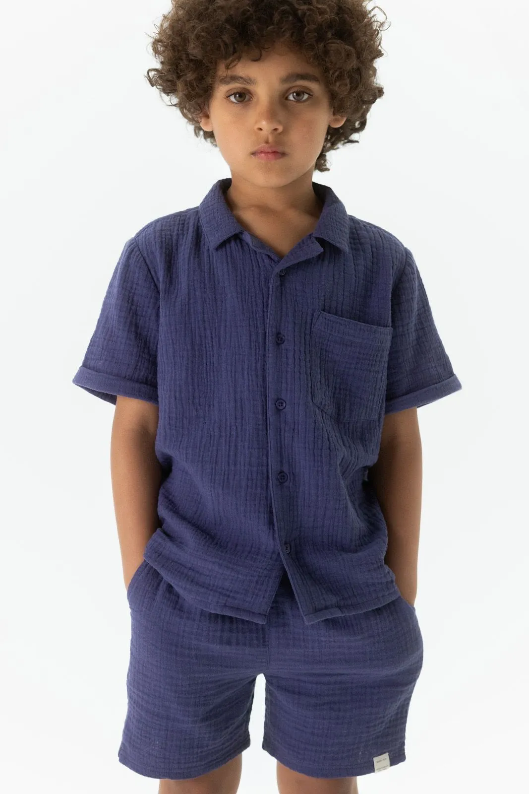 Chemise manches courtes - bleu foncé
