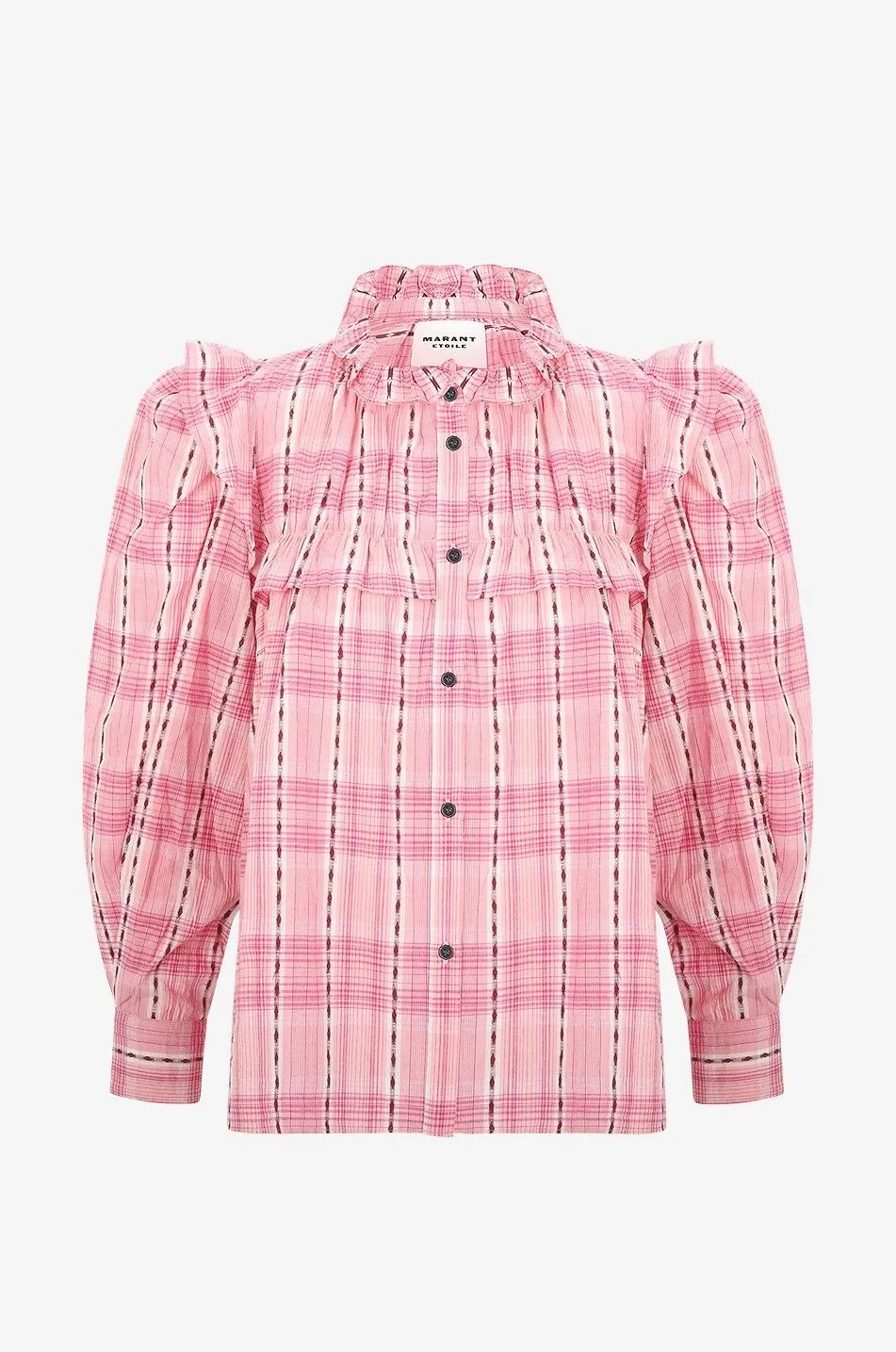Chemise à carreaux en voile de coton Idety