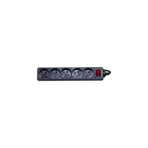 DEXLAN Multiprise 5 prises avec interrupteur noire - 1,5 m