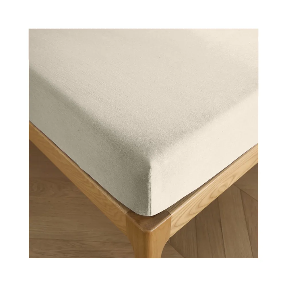 Drap housse 180 x 200 cm bonnet 30 cm "Prémium" pour lit 2 places King Size Couleur Prémium Miel
