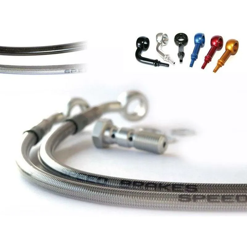 Durite de frein avant d'aviation SPEEDBRAKES carbone/raccord noir Honda 