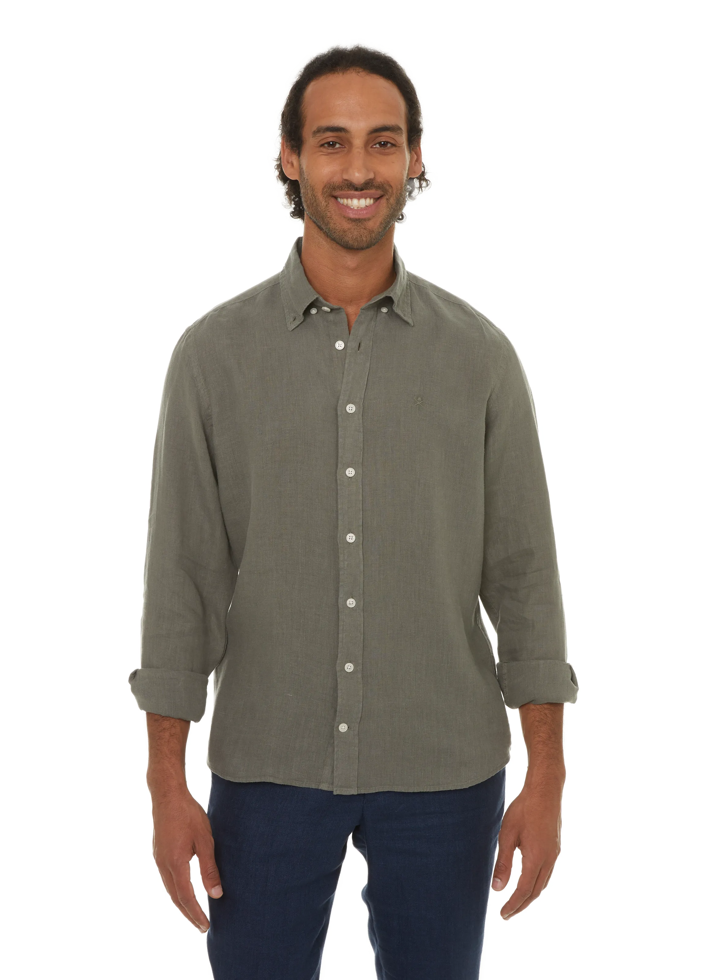 HACKETT  Chemise unie en coton - Kaki