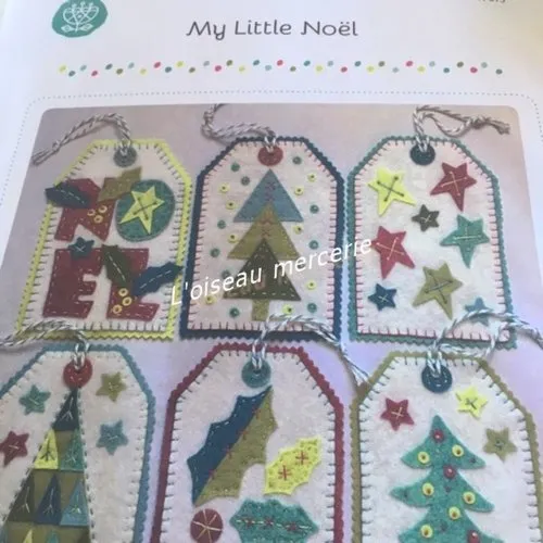 Idée kdo ! kit feutrine, my little noël, the cinnamon patch, 6 étiquettes faciles à réaliser, dès 10 ans, vente par pochette