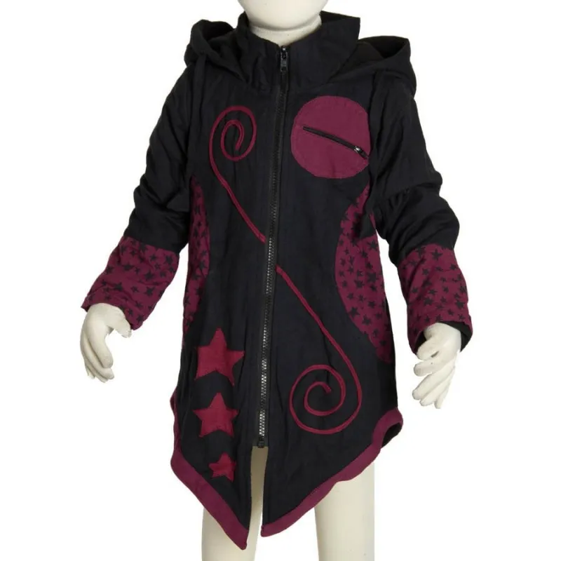 Manteau ethnique capuche pointue