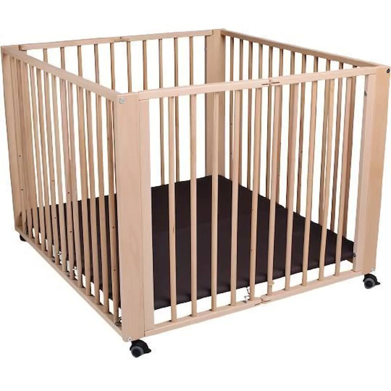 Parc bébé pliant en bois naturel tiSsi Moritz - Matelas 89x85 - 0 à 24 mois beige - Tissi