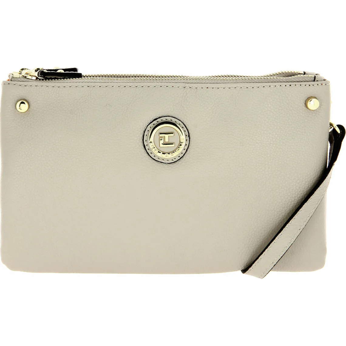 Pochette Gaëtane Cuir - Bandoulière Amovible Mastic gris | 3 Suisses