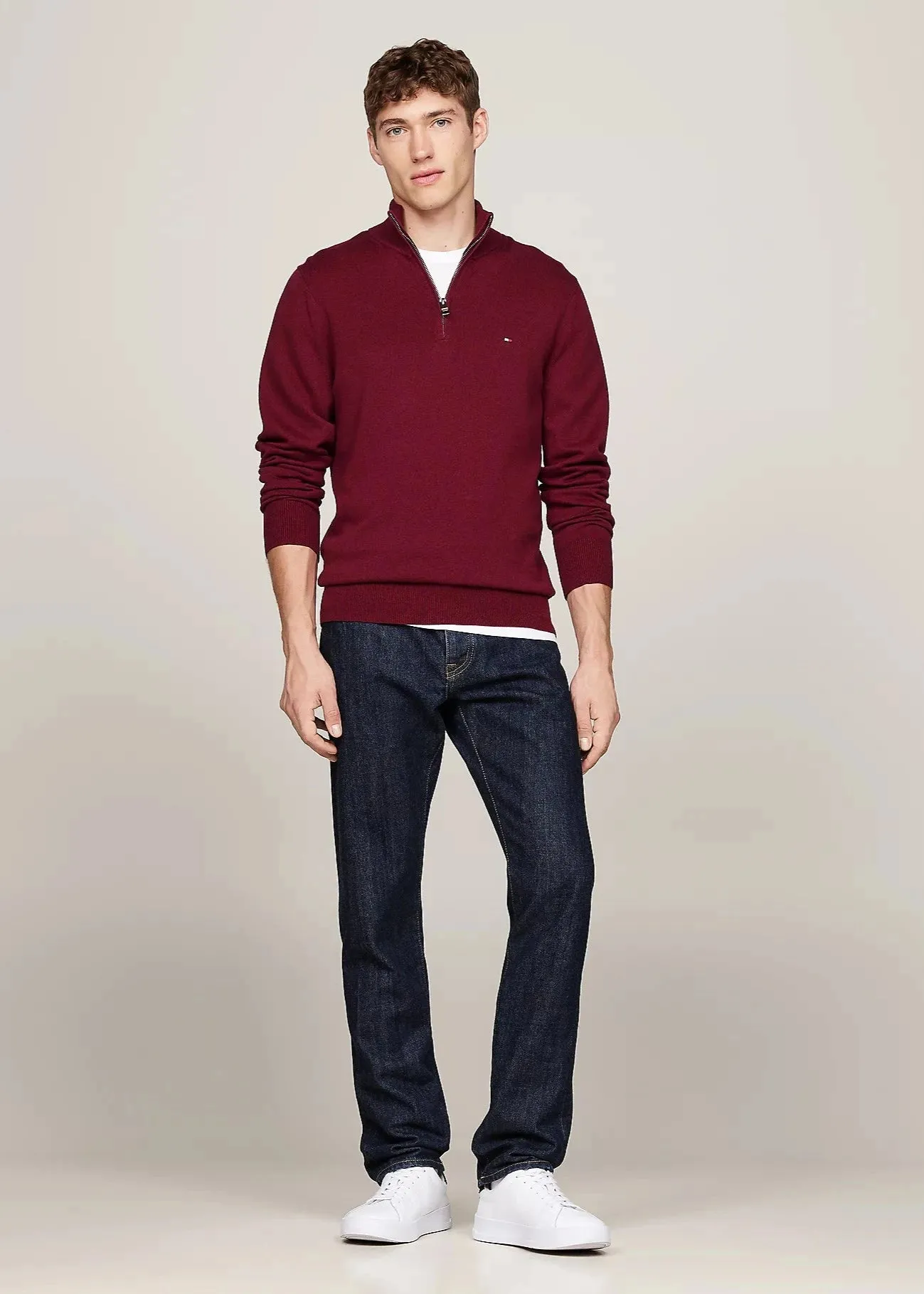 Pull camionneur Tommy Hilfiger rouge
