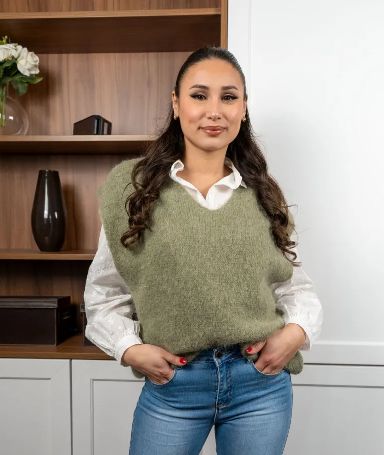 Pull sans manches en maille Sama