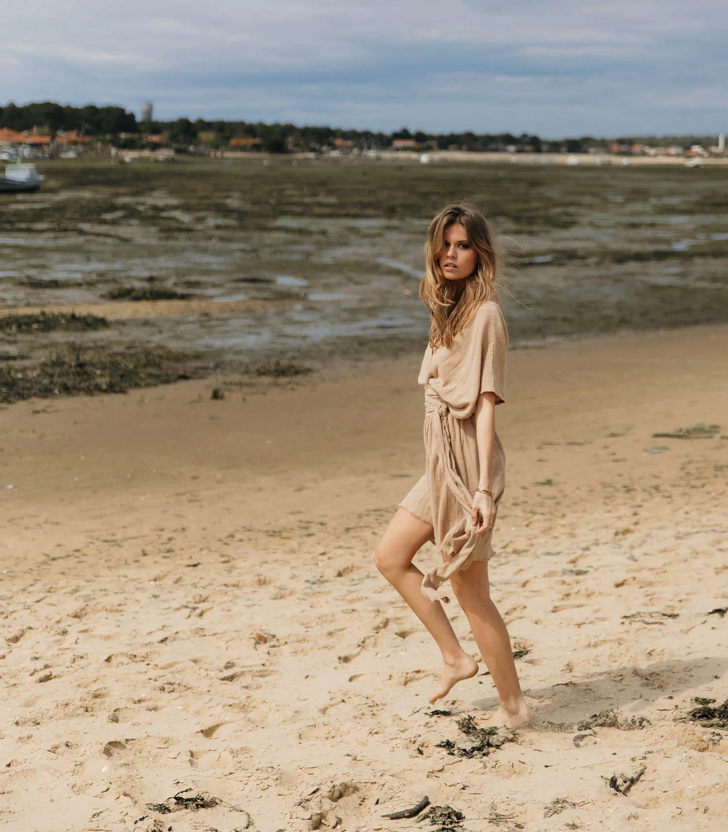 Robe courte Empire Caffe Latte Maison Saint Julien - Jane de Boy
