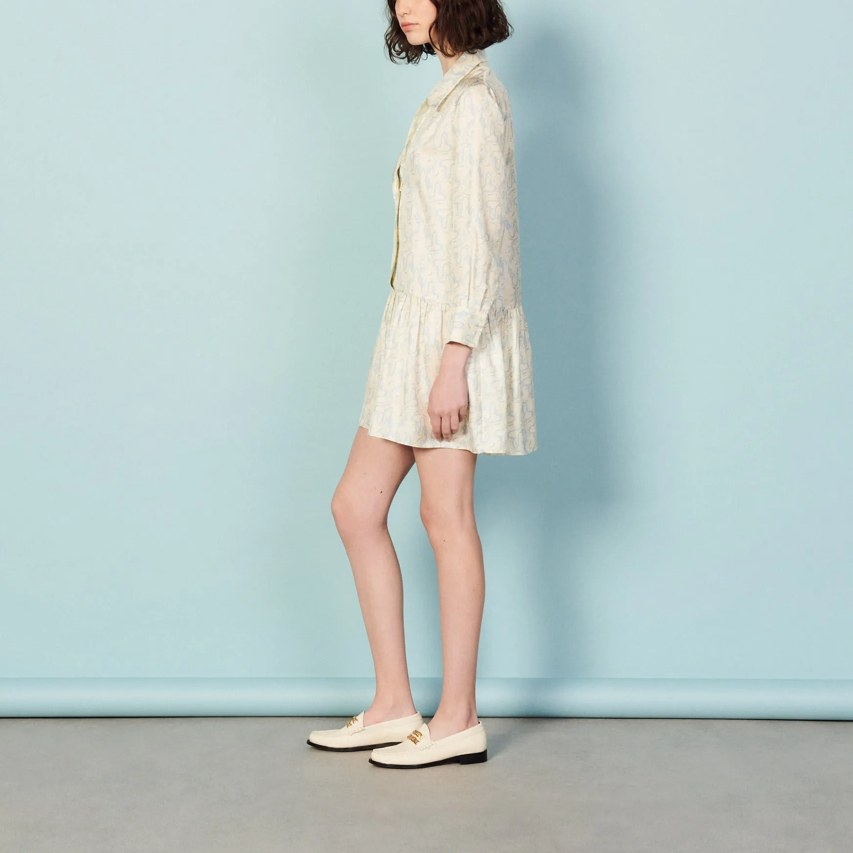 Robe en soie imprimée