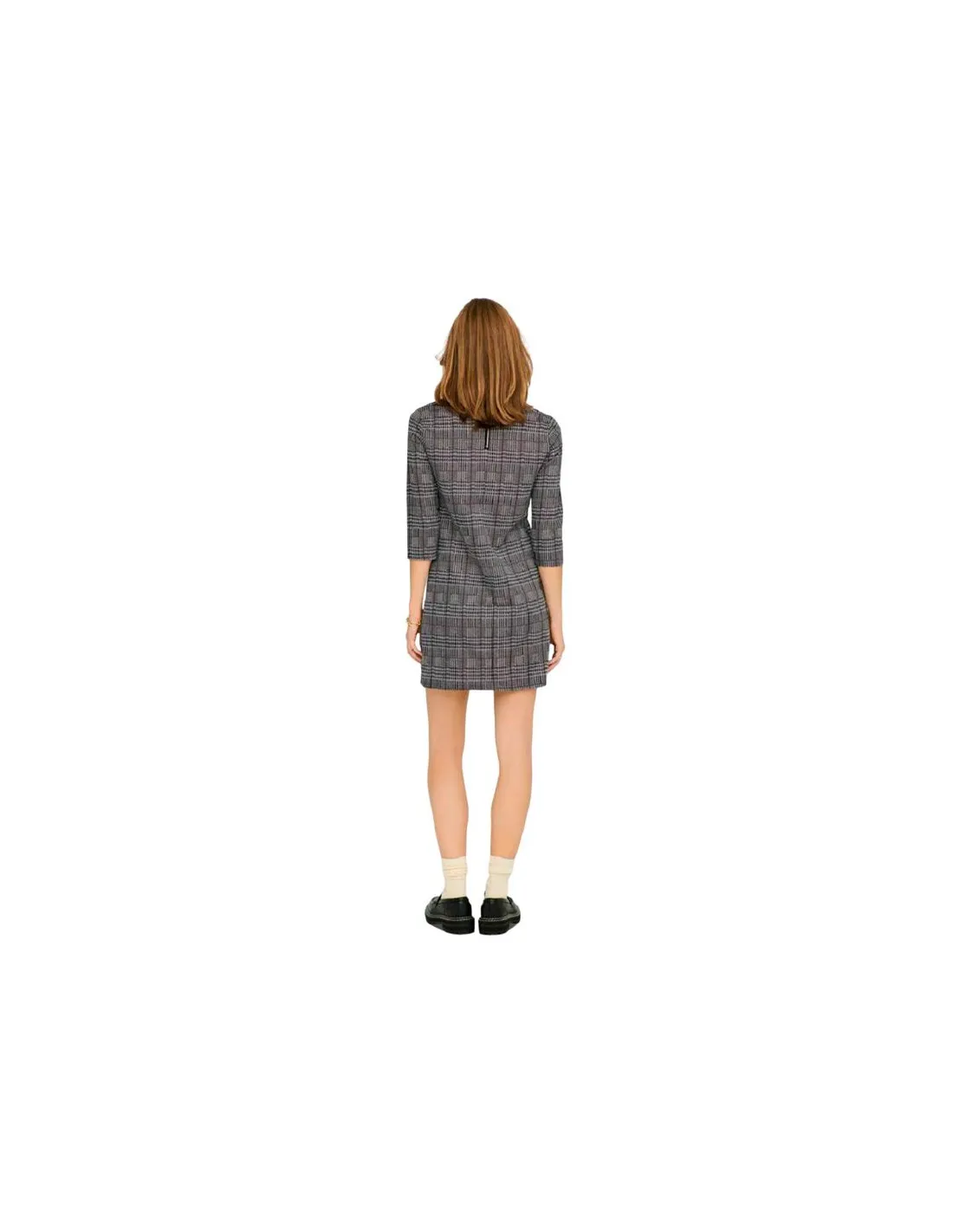 Robe Only Onlbrilliant 3/4 Check Black Femme