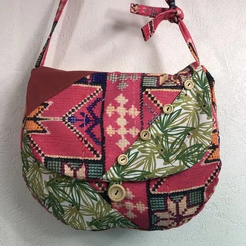 Sac besace tissus patchwork bandoulière collection laura 4168