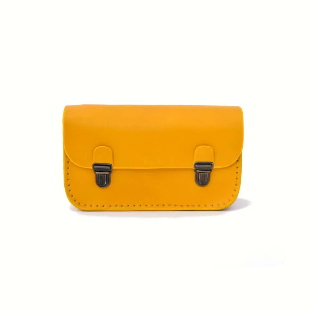 Sac jaune à bandoulière en cuir "Tuck" - Tannage végétal - Cuirs Ney