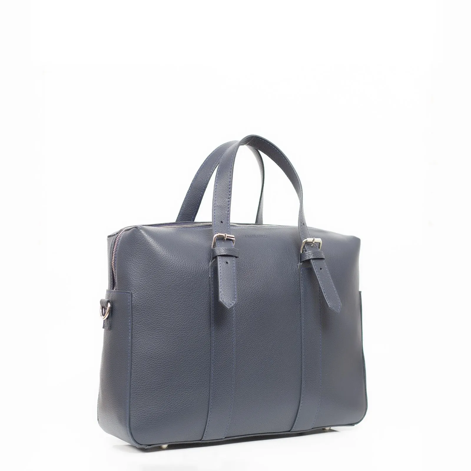 SACOCHE 100% cuir bleu nuit