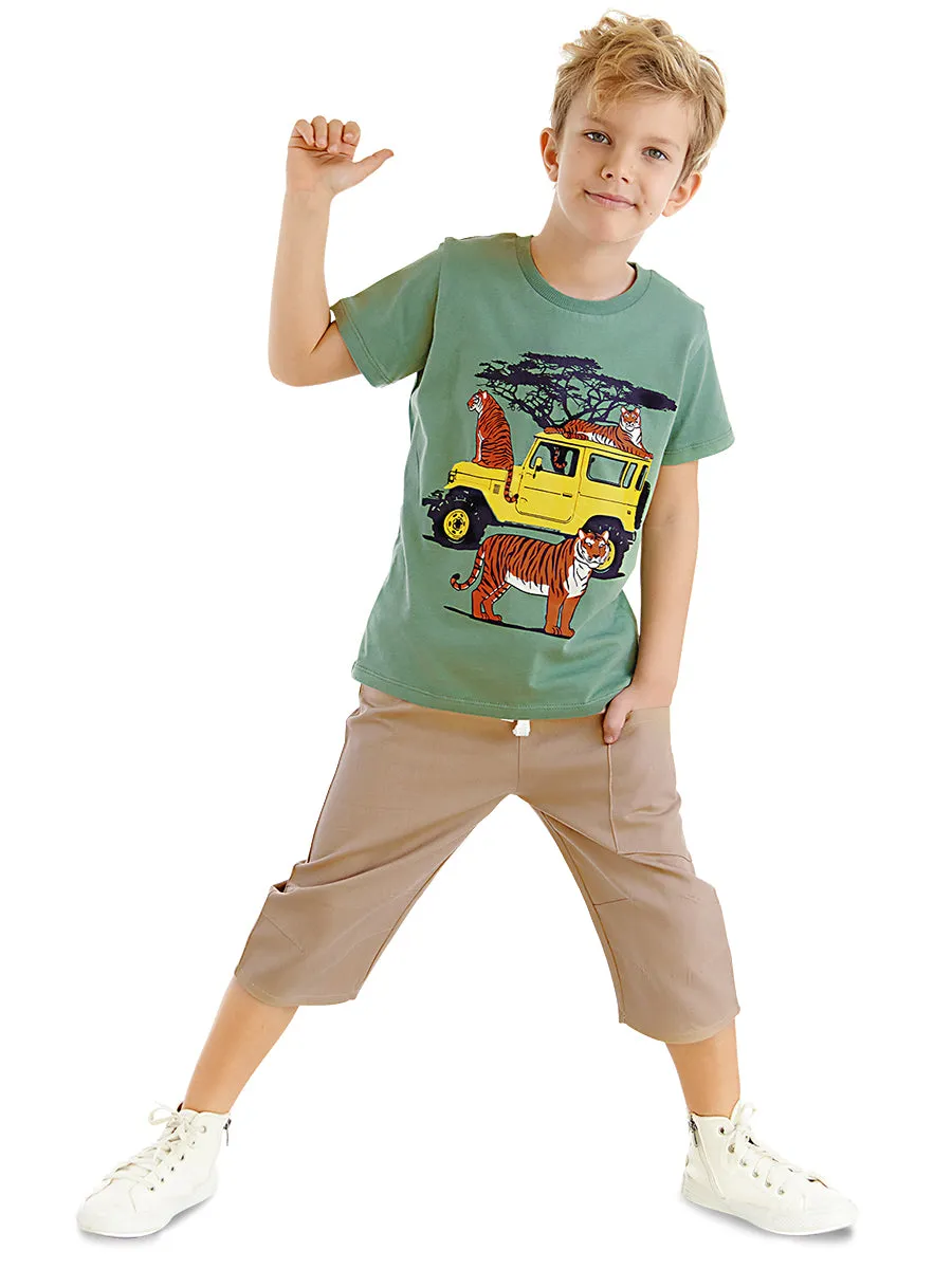 safari erkek ocuk t-shirt gabardin ort takim