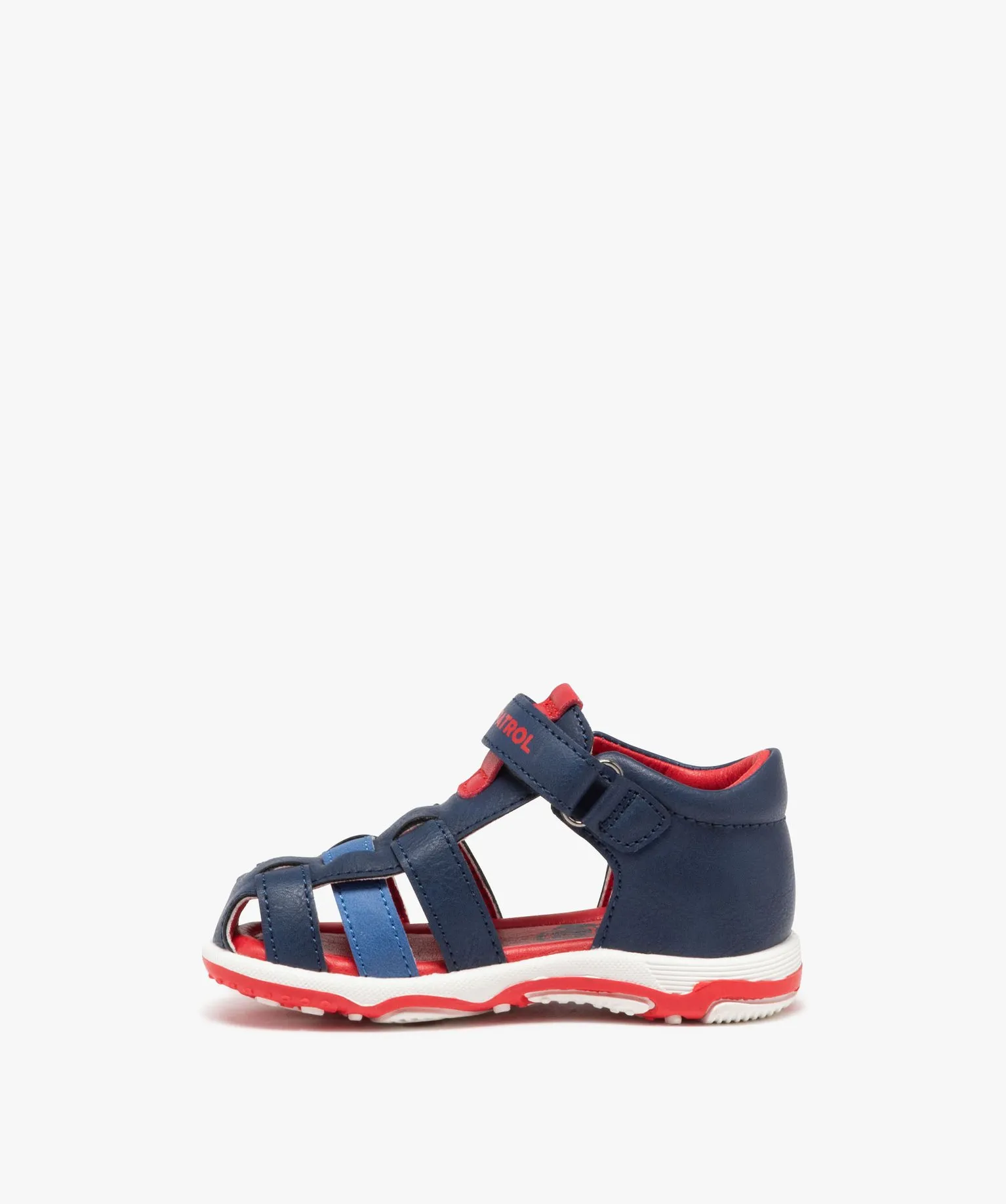 sandales bebe garcon avec bout semi-ferme et scratch - pat patrouille bleu sandales et nu-pieds