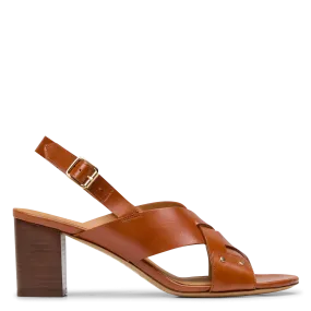 SANDALES à TALON EN CUIR N688 - RIVECOUR pour FEMME | Printemps