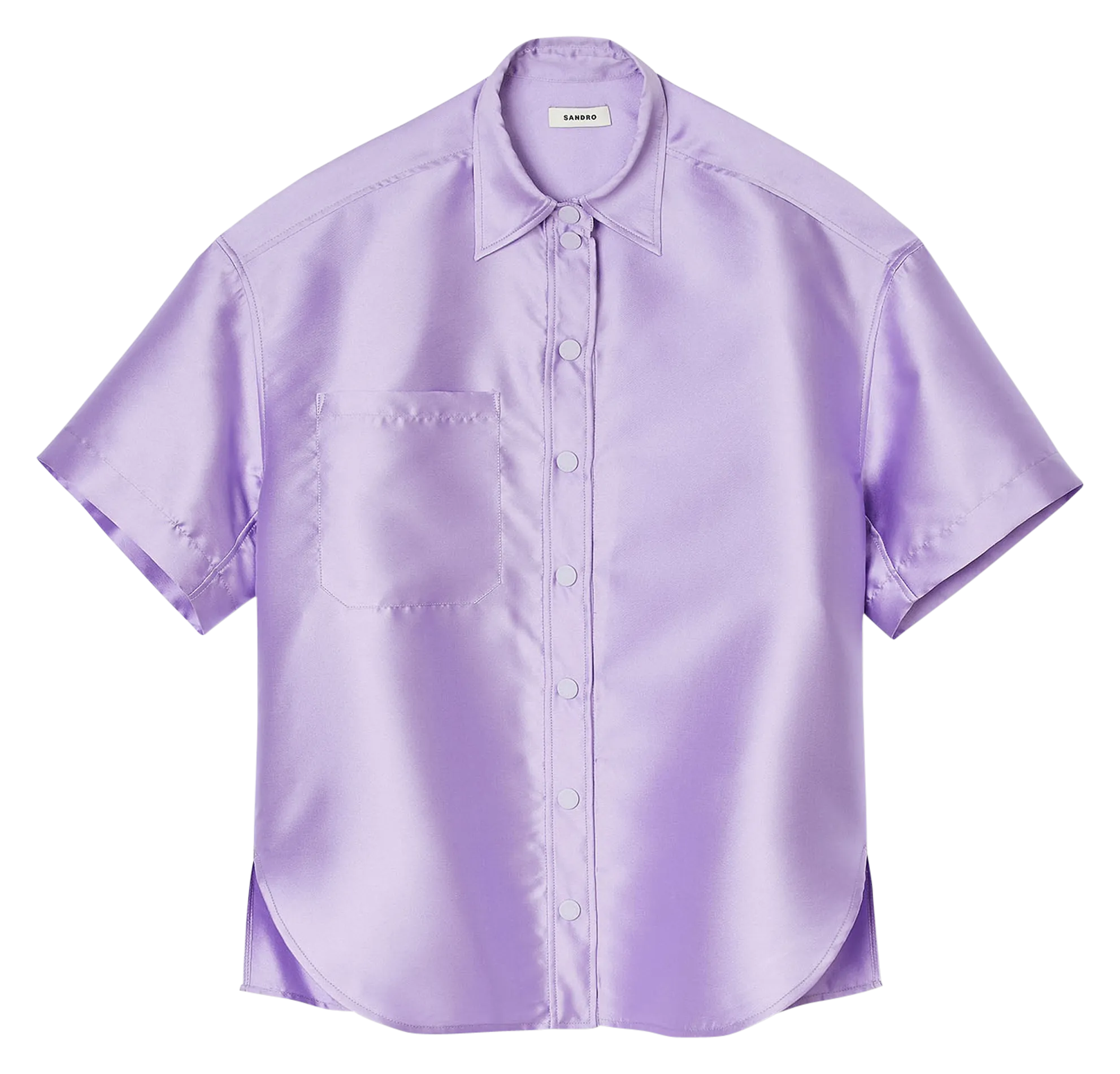 SANDRO  Chemise col classique satinée - Violet
