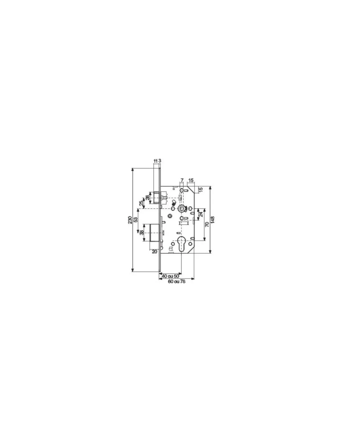 SERRURE LAR D455 A40 NR REV SS GAC VACHETTE 22682000