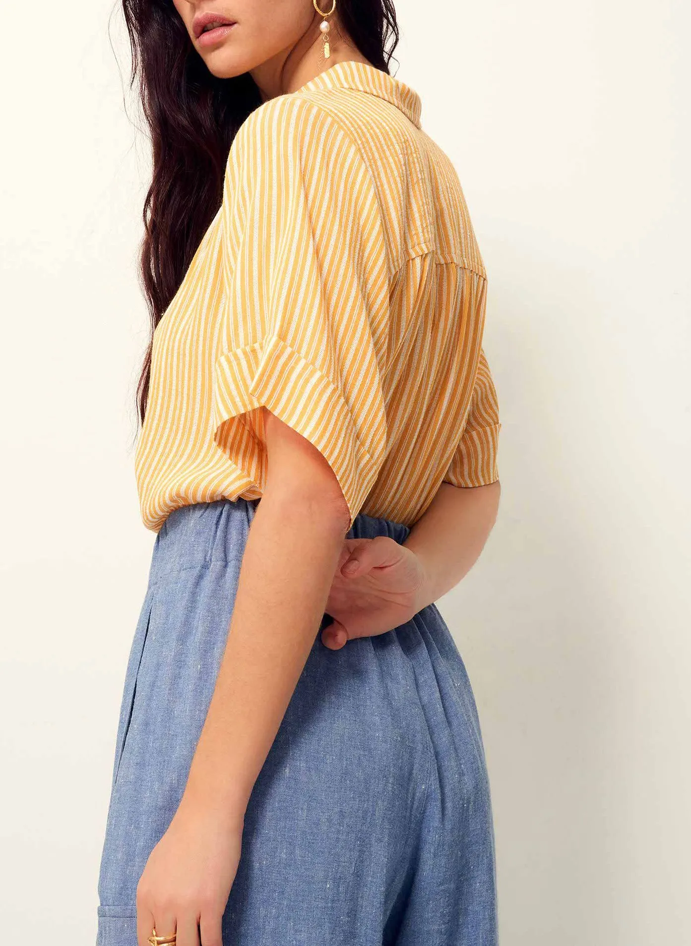 SESSUN  Chemise col classique ambroggio - Jaune
