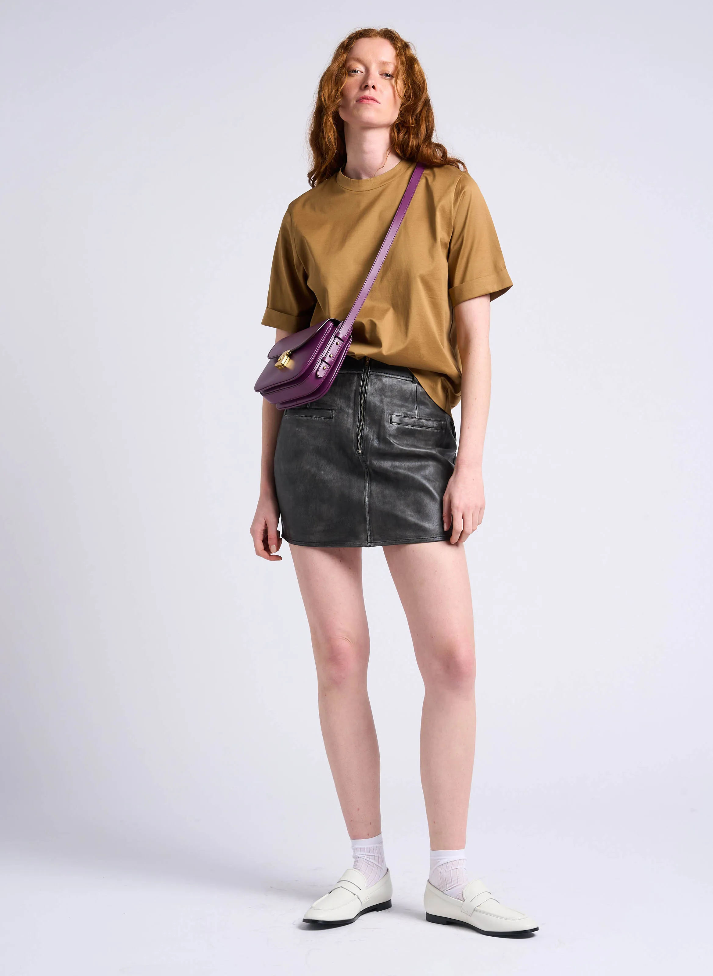 SOEUR  Sac bandoulière en cuir de vache bellissma mini - Violet