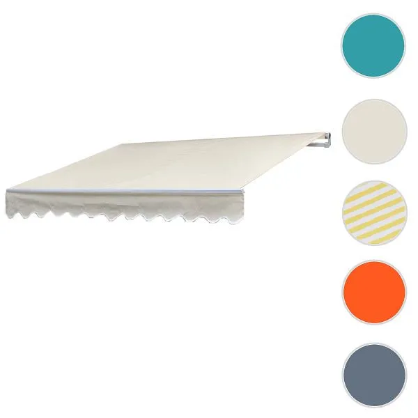 Store en aluminium Mendler T790 store à bras articulé protection solaire 4x3m polyester crème 51980 acheter à bas prix 