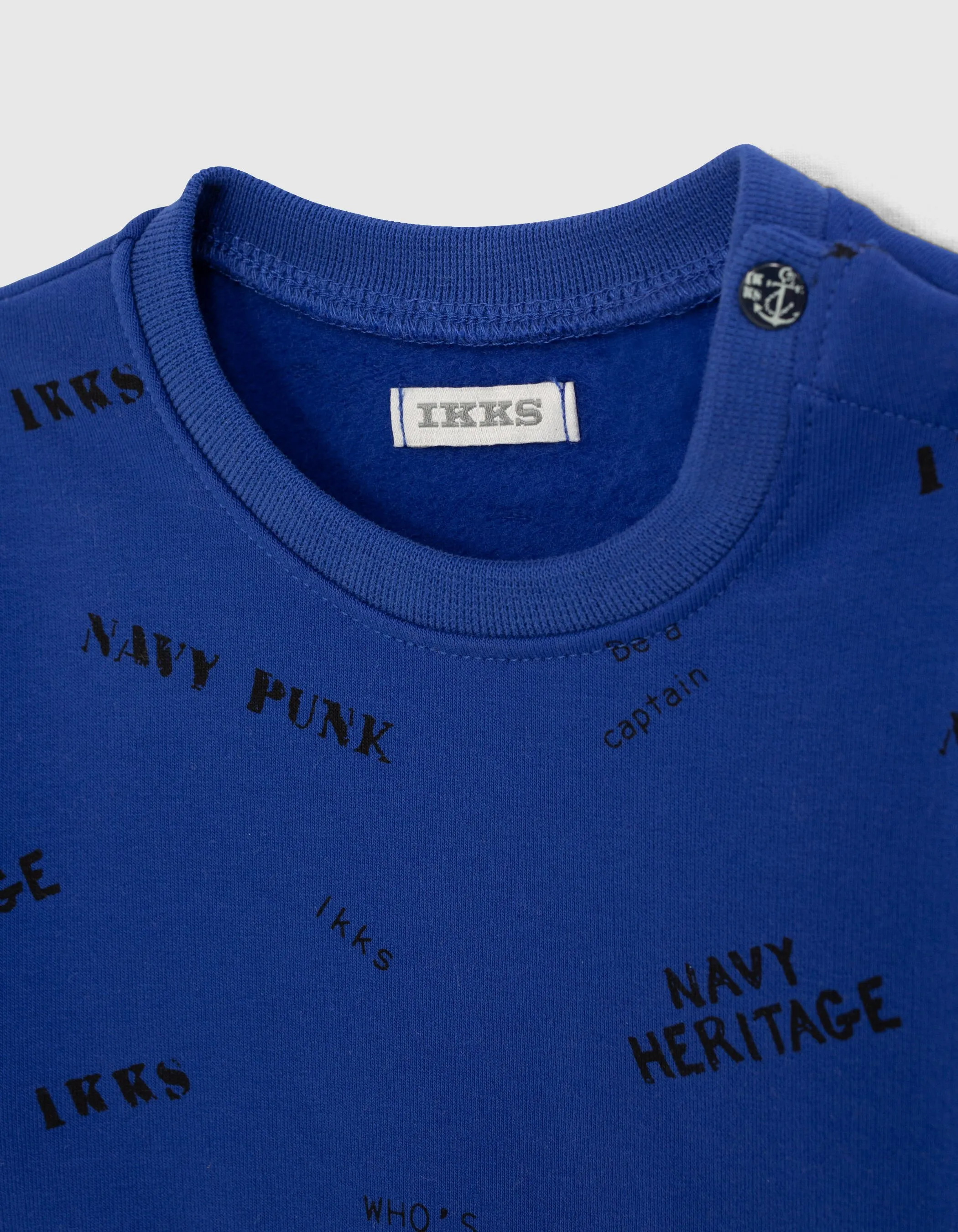 Sweat bleu avec print tampons bébé garçon 
