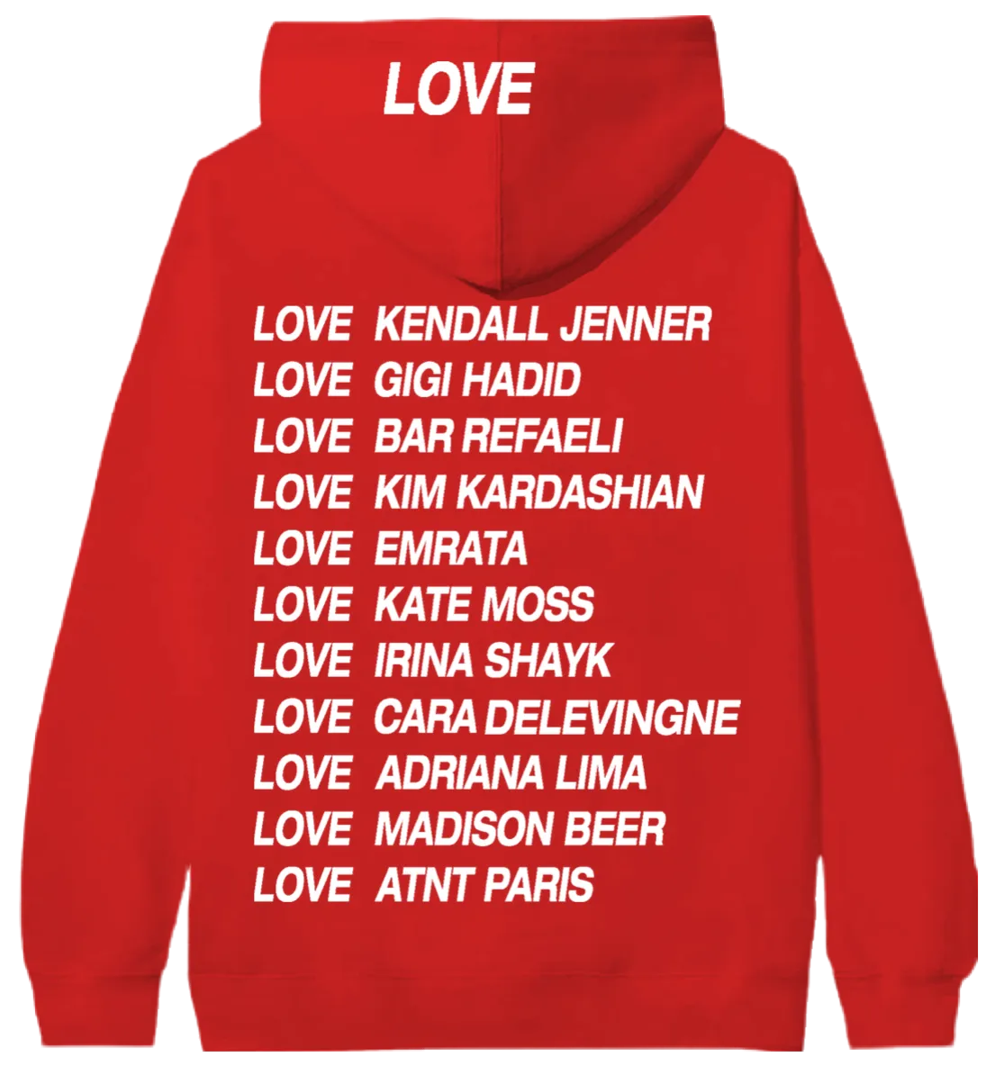 SWEAT CAPUCHE LOVE ROUGE