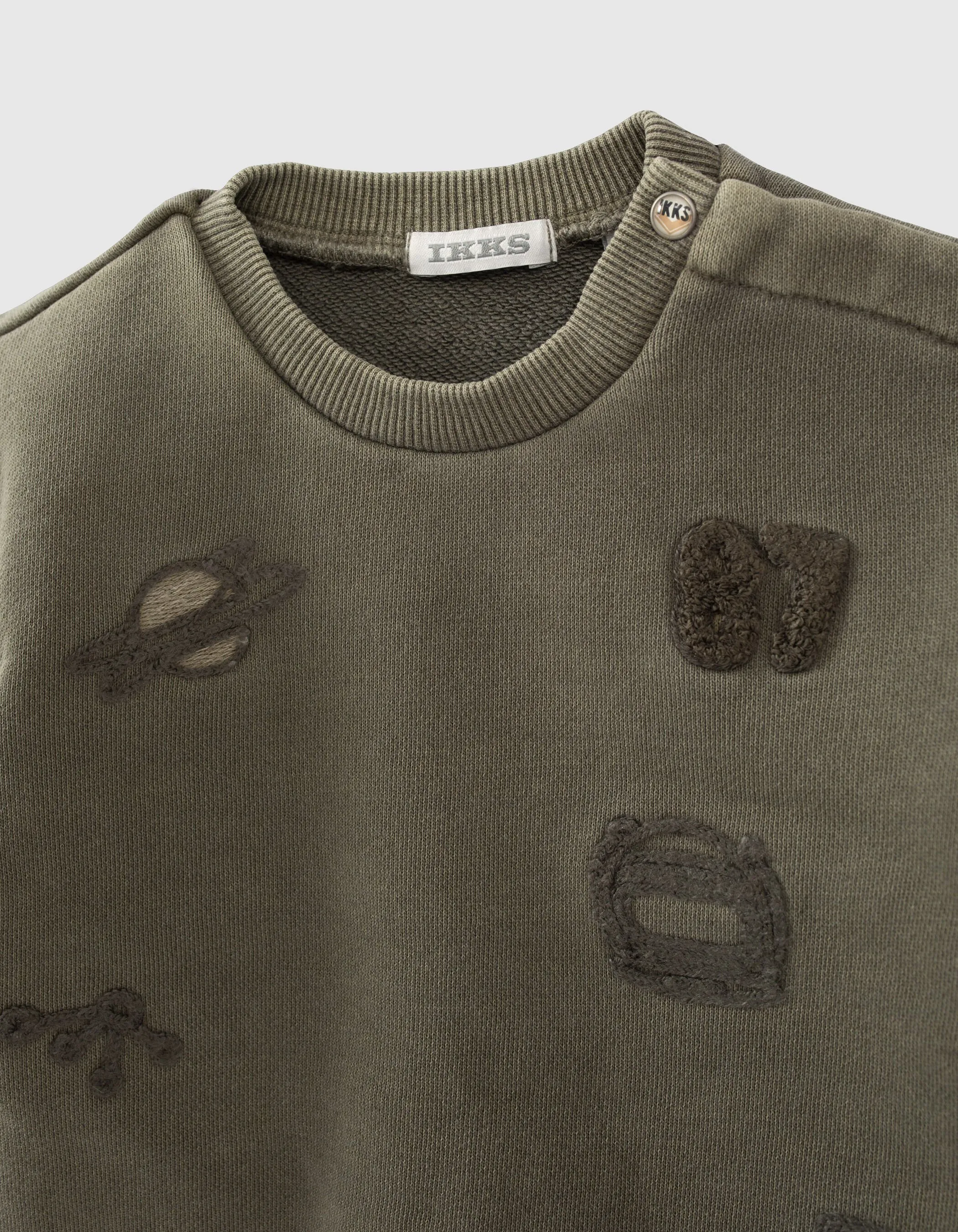 Sweat kaki avec broderies army bébé garçon 